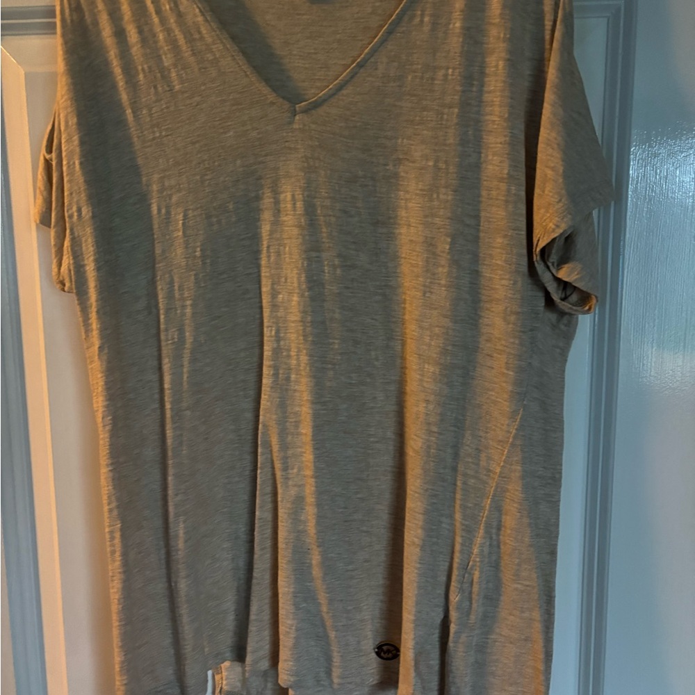 Michael Kors Collection Beige V-Neck Blouse